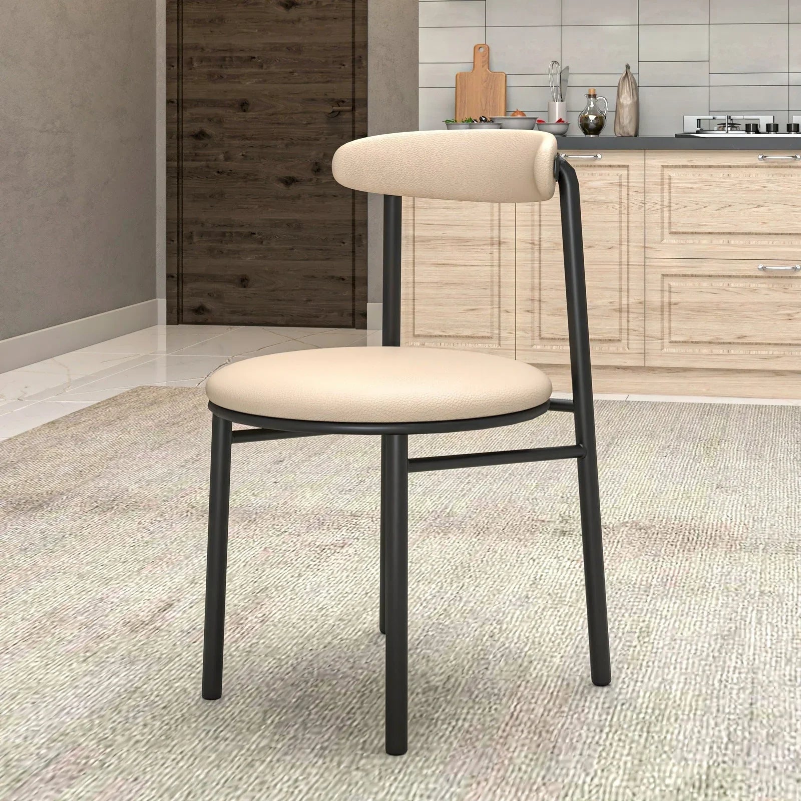 Lume Modern Dining Chair Upholstered in Polyester with Metal Legs - Elax Furniture