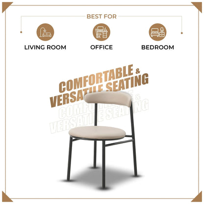 Lume Modern Dining Chair Upholstered in Polyester with Metal Legs - Elax Furniture