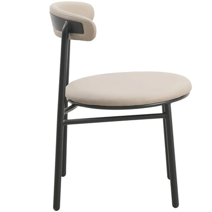 Lume Modern Dining Chair Upholstered in Polyester with Metal Legs - Elax Furniture