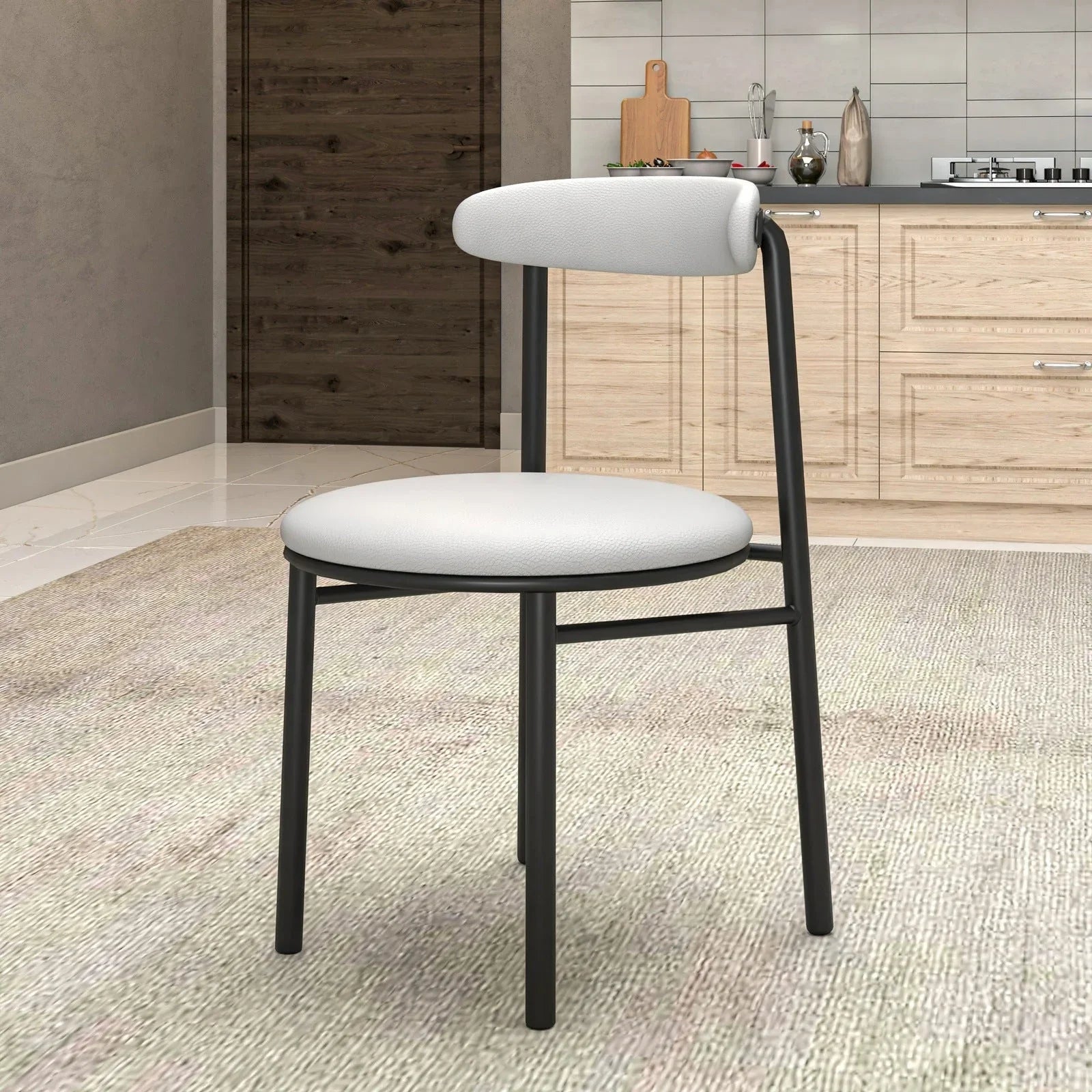 Lume Modern Dining Chair Upholstered in Polyester with Metal Legs - Elax Furniture