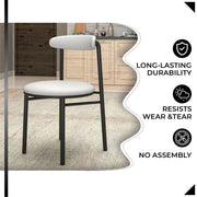 Lume Modern Dining Chair Upholstered in Polyester with Metal Legs - Elax Furniture