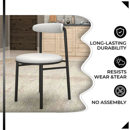 Lume Modern Dining Chair Upholstered in Polyester with Metal Legs - Elax Furniture