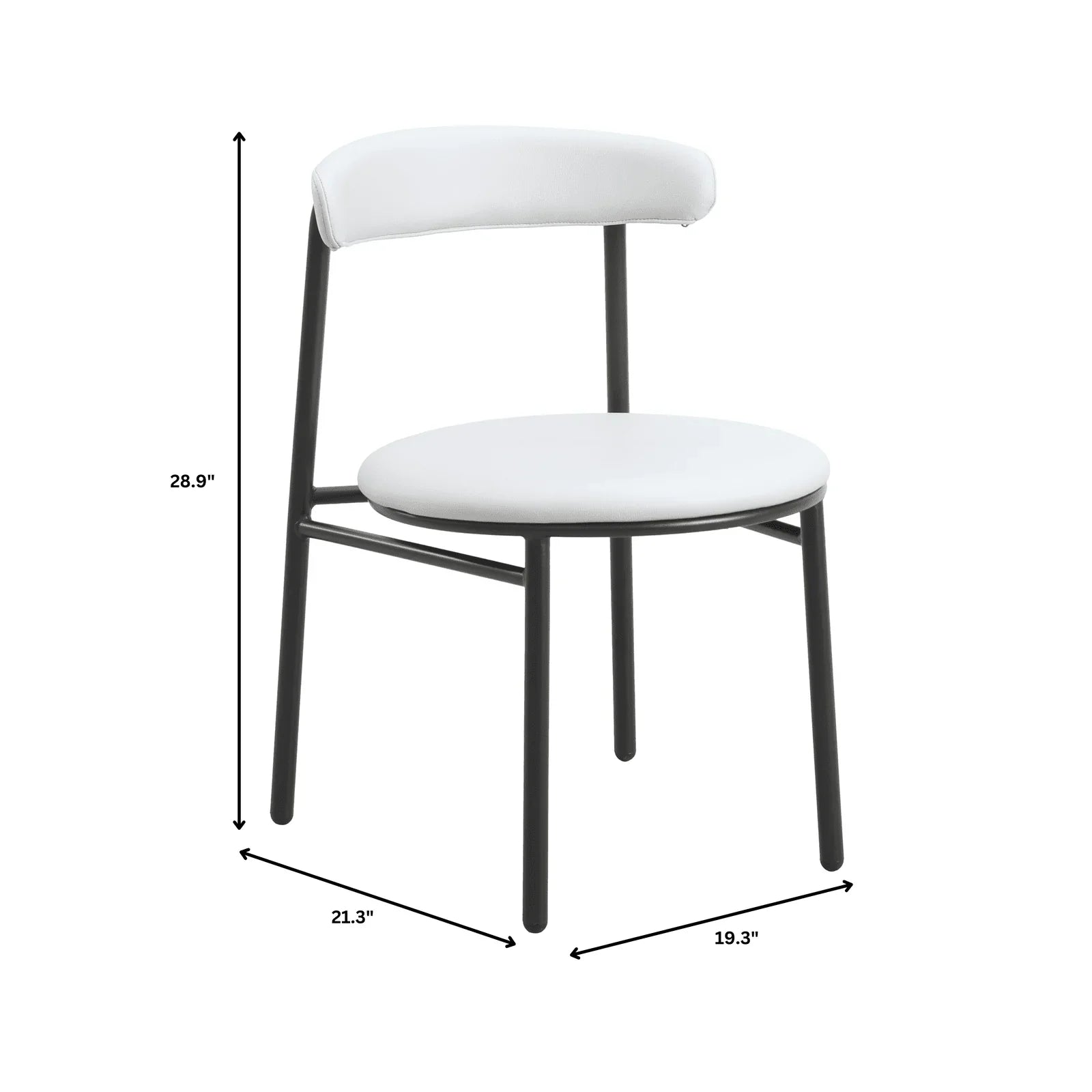 Lume Modern Dining Chair Upholstered in Polyester with Metal Legs - Elax Furniture