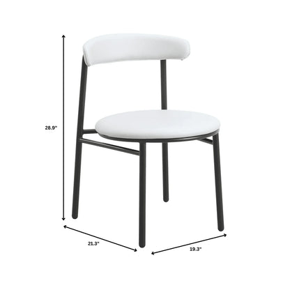 Lume Modern Dining Chair Upholstered in Polyester with Metal Legs - Elax Furniture