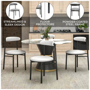 Lume Modern Dining Chair Upholstered in Polyester with Metal Legs - Elax Furniture