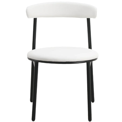 Lume Modern Dining Chair Upholstered in Polyester with Metal Legs - Elax Furniture