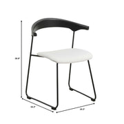 Lyra Leather Dining Chair with a Beech Wood Curved Back and Iron Legs - Elax Furniture