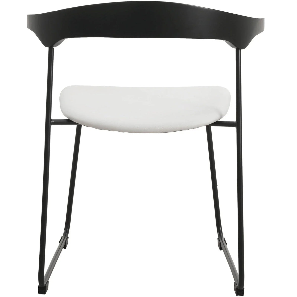 Lyra Leather Dining Chair with a Beech Wood Curved Back and Iron Legs - Elax Furniture