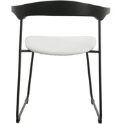 Lyra Leather Dining Chair with a Beech Wood Curved Back and Iron Legs - Elax Furniture