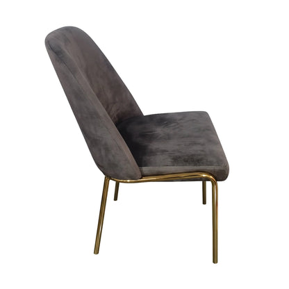 Lumen Modern Upholstered Dining Chair with Gold Steel Legs, Ergonomic Accent Chair