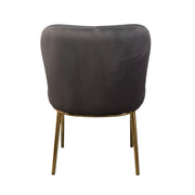 Lumen Modern Upholstered Dining Chair with Gold Steel Legs, Ergonomic Accent Chair