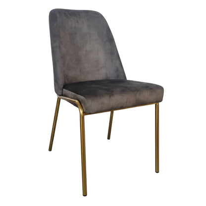 Lumen Modern Upholstered Dining Chair with Gold Steel Legs, Ergonomic Accent Chair