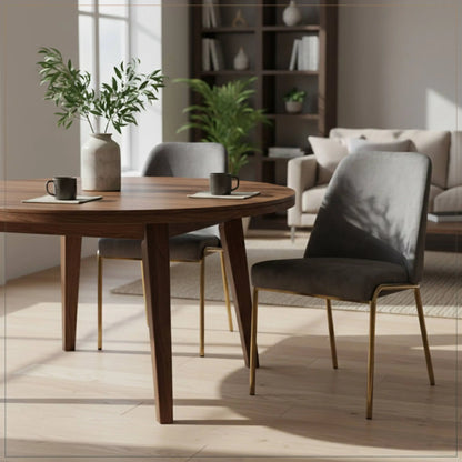 Lumen Modern Upholstered Dining Chair with Gold Steel Legs, Ergonomic Accent Chair