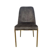 Lumen Modern Upholstered Dining Chair with Gold Steel Legs, Ergonomic Accent Chair