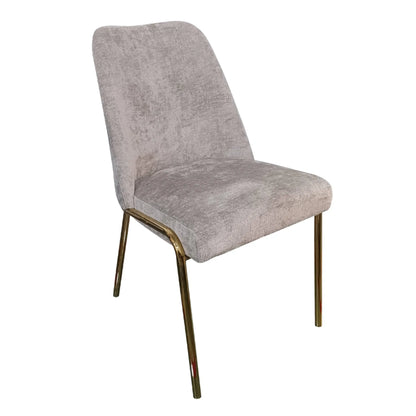 Lumen Modern Upholstered Dining Chair with Gold Steel Legs, Ergonomic Accent Chair
