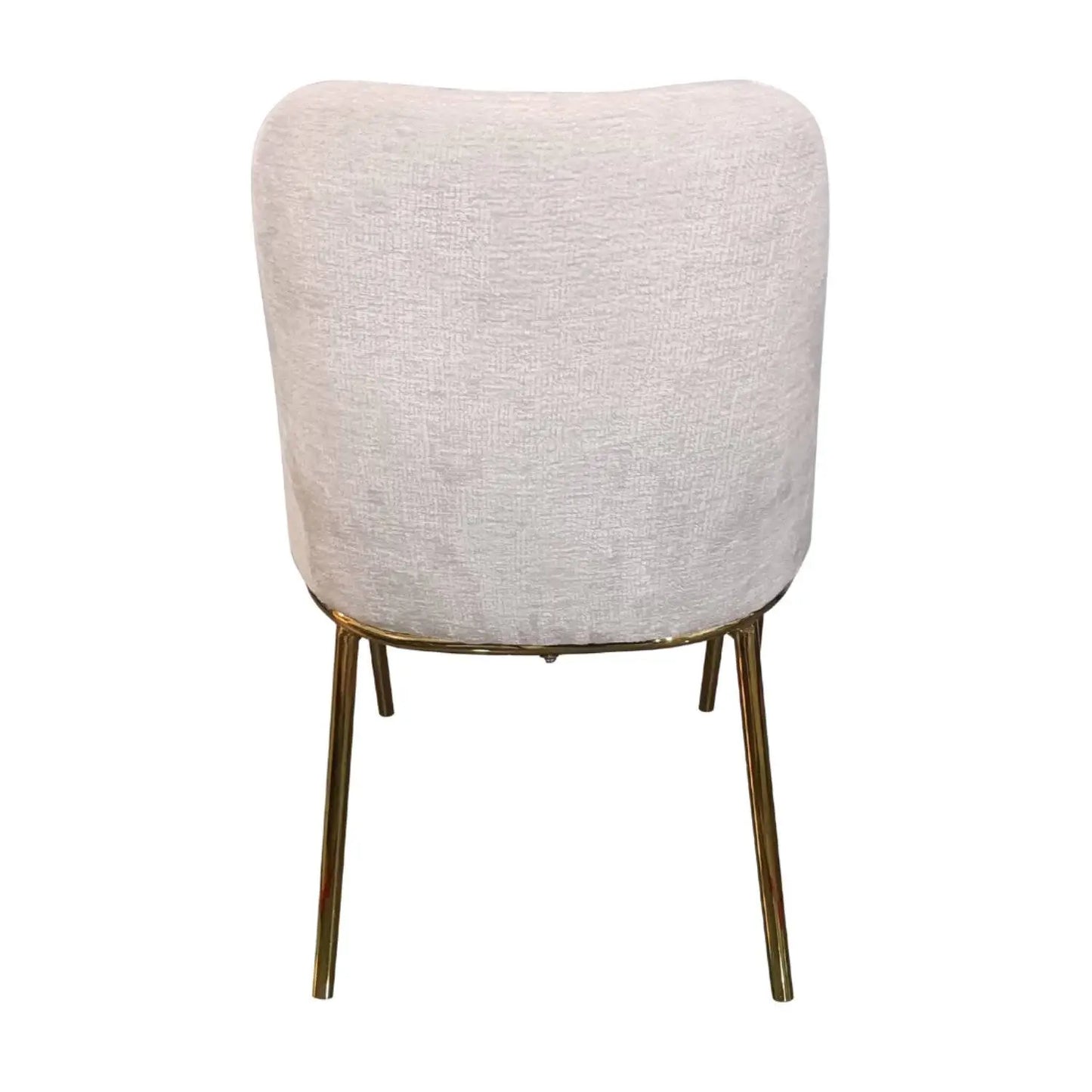 Lumen Modern Upholstered Dining Chair with Gold Steel Legs, Ergonomic Accent Chair