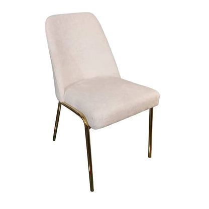 Lumen Modern Upholstered Dining Chair with Gold Steel Legs, Ergonomic Accent Chair