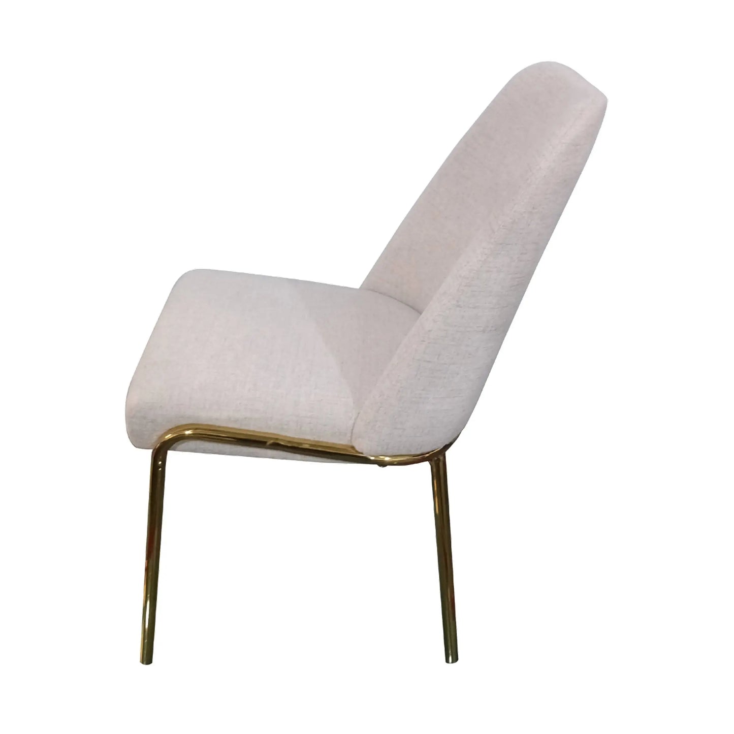 Lumen Modern Upholstered Dining Chair with Gold Steel Legs, Ergonomic Accent Chair