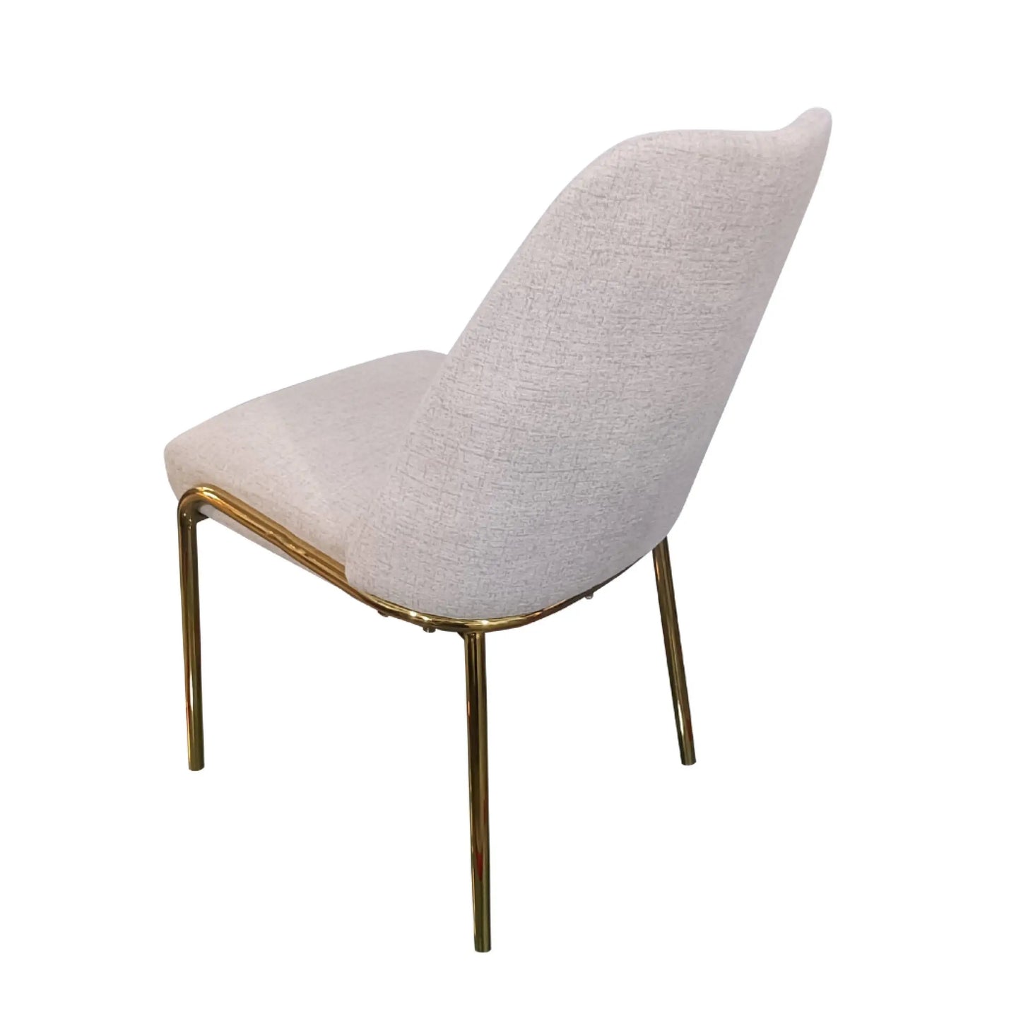 Lumen Modern Upholstered Dining Chair with Gold Steel Legs, Ergonomic Accent Chair