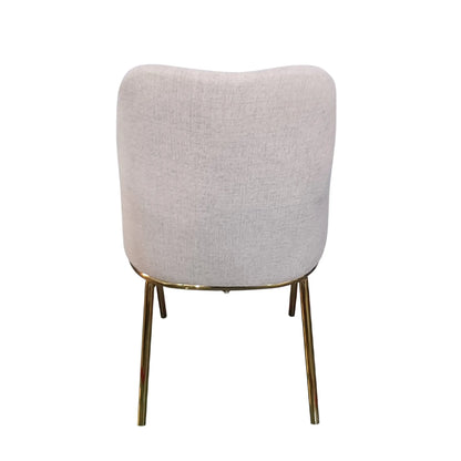 Lumen Modern Upholstered Dining Chair with Gold Steel Legs, Ergonomic Accent Chair