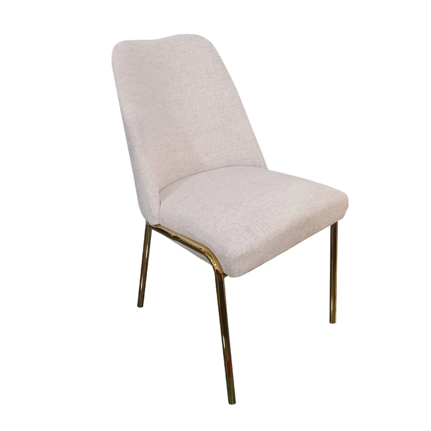 Lumen Modern Upholstered Dining Chair with Gold Steel Legs, Ergonomic Accent Chair