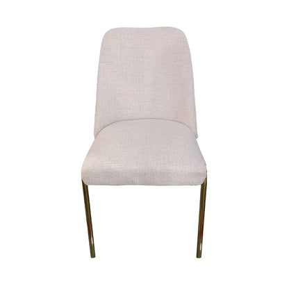 Lumen Modern Upholstered Dining Chair with Gold Steel Legs, Ergonomic Accent Chair