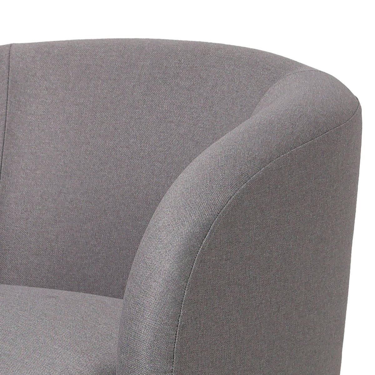 Raze Accent Chair Upholstered in Boucle/Linen/Velvet Armchair with Removable Round Base Grey Linen Accent Chair Leisuremod