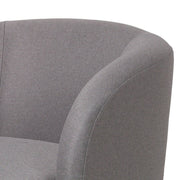 Raze Accent Chair Upholstered in Boucle/Linen/Velvet Armchair with Removable Round Base Grey Linen Accent Chair Leisuremod