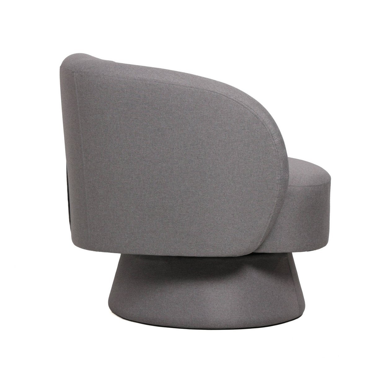 Raze Accent Chair Upholstered in Boucle/Linen/Velvet Armchair with Removable Round Base Grey Linen Accent Chair Leisuremod