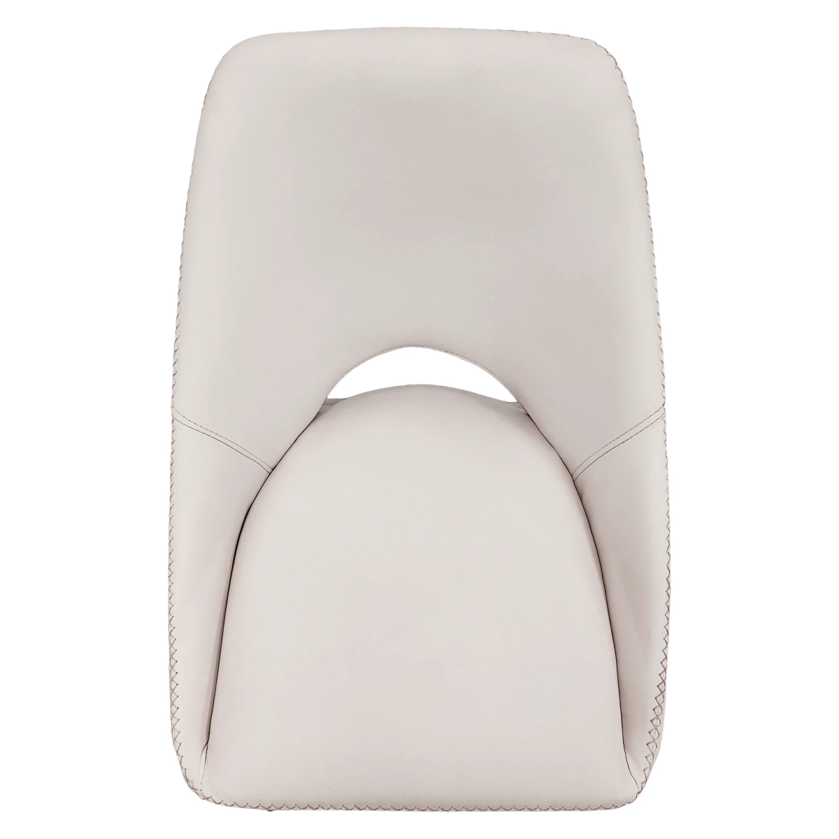 Amalfi Upholstered Dining Chair with a Curved Open Back Design in Black Iron Coconut white CHAIR Leisuremod