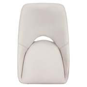 Amalfi Upholstered Dining Chair with a Curved Open Back Design in Black Iron Coconut white CHAIR Leisuremod
