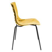 Astor Dining Chair Modern ABS Plastic Side Chair with Stainless-Steel Legs Orange Black Dining Chair Leisuremod