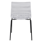 Astor Dining Chair Modern ABS Plastic Side Chair with Stainless-Steel Legs Clear Black Dining Chair Leisuremod
