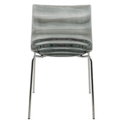 Astor Dining Chair Modern ABS Plastic Side Chair with Stainless-Steel Legs Transparent Black Chrome Dining Chair Leisuremod