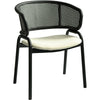 Ervilla Velvet Dining Armchair with Steel Legs and Wicker Back
