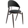 Venice Dining Chair Upholstered Leather in Iron With an Open Curved Back Design