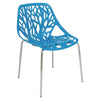 Asbury Polypropylene Dining Side Chair with Forest Cut-Out Design in Chrome