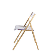 Menno Modern Acrylic Gold Base Folding Chair Clear Dining Chair Leisuremod