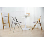Menno Modern Acrylic Gold Base Folding Chair Clear Dining Chair Leisuremod