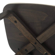 Clivo Modern Wooden Dining Chair Upholstered in Leather With Walnut Color Frame Dark Walnut Brown Dining Chair Leisuremod