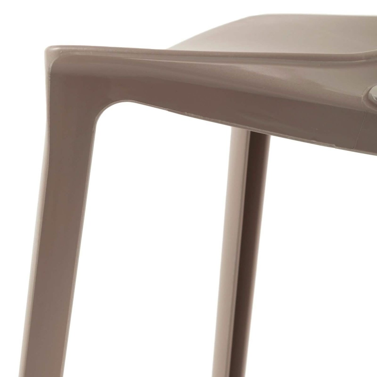 Cornelia Modern ABS Plastic Stackable Dining Chair with Cut-Out Tree Design Taupe Dining Chair Leisuremod