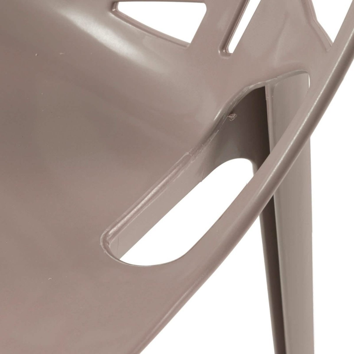 Cornelia Modern ABS Plastic Stackable Dining Chair with Cut-Out Tree Design Taupe Dining Chair Leisuremod
