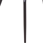 Cyril Dining Chair in Leather or Velvet with Open Back Design and Powder-Coated Iron Frame Charcoal Dining Chair Leisuremod