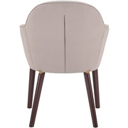 Elias Dining Chair Upholstered in Leather/Velvet and Powder Coated Legs Velvet Light Grey Dining Chair Leisuremod
