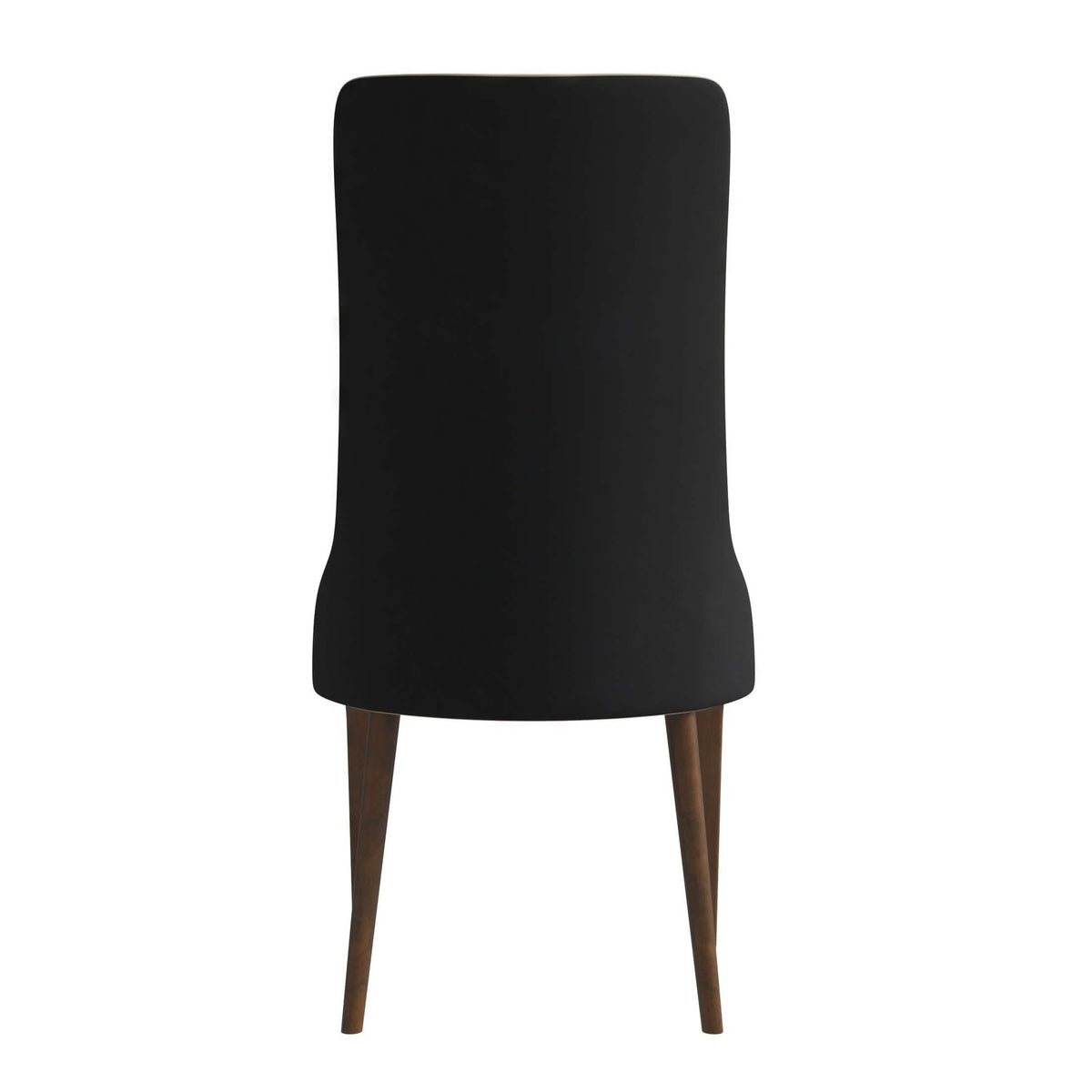 Elm Dining Chair with a Leather/Velvet Seat and a Two-Tone Color Design Backrest in Ash Wood Black Dining Chair Leisuremod
