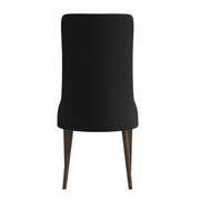Elm Dining Chair with a Leather/Velvet Seat and a Two-Tone Color Design Backrest in Ash Wood Black Dining Chair Leisuremod