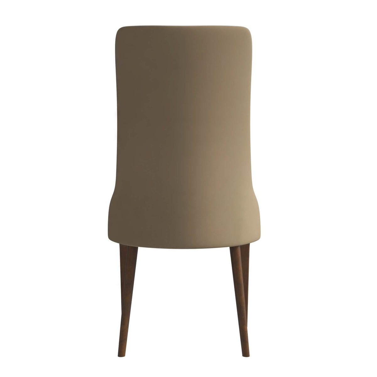 Elm Dining Chair with a Leather/Velvet Seat and a Two-Tone Color Design Backrest in Ash Wood Taupe Dining Chair Leisuremod