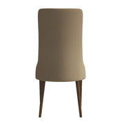 Elm Dining Chair with a Leather/Velvet Seat and a Two-Tone Color Design Backrest in Ash Wood Taupe Dining Chair Leisuremod