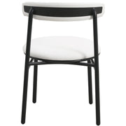 Lume Modern Dining Chair Upholstered in Polyester with Metal Legs White Dining Chair Leisuremod