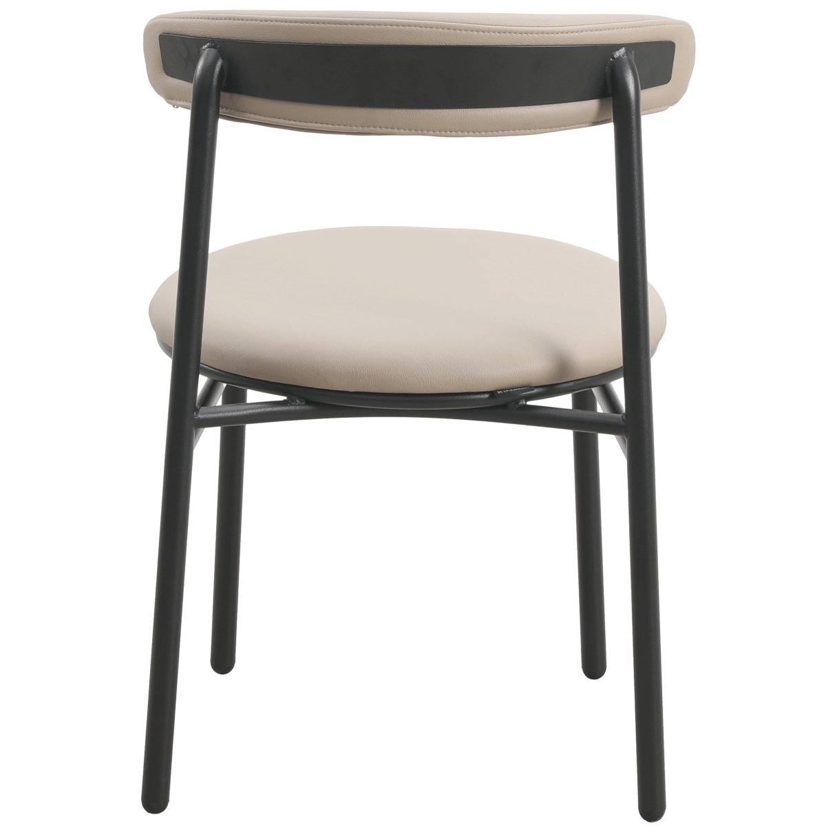 Lume Modern Dining Chair Upholstered in Polyester with Metal Legs Dark Toupe Dining Chair Leisuremod